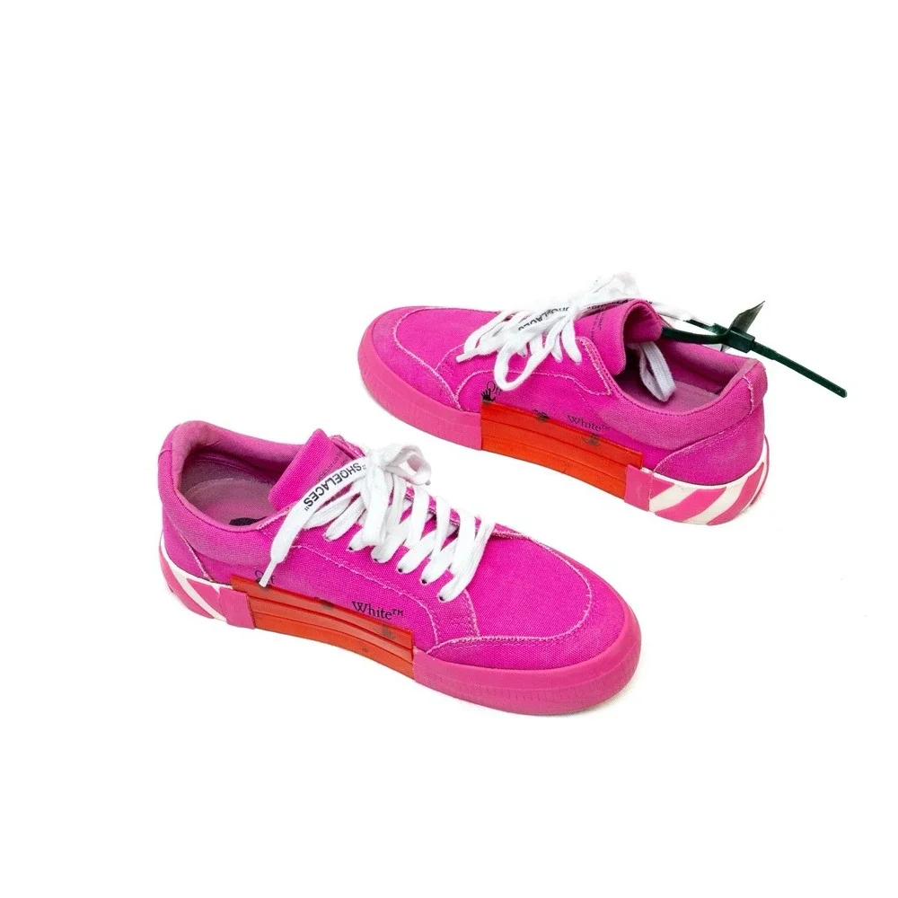 Off-White Womens Vulcanized Low Top Sneakers Pink/White‎ – US 8  – Virgil Abloh